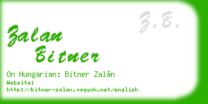 zalan bitner business card